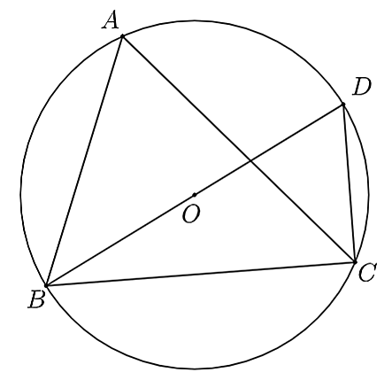 Cho tam giác ABC\có góc A nhọn nội tiếp đường tròn (O; R). Chứng minh rằng BC = 2Rsin(góc BAC) (ảnh 1)