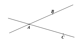 Cho hình vẽ bên, ta có hai đường thẳng A B và A C là hai đường thẳng: (ảnh 1)