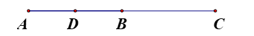 Vẽ đoạn thẳng  A C = 8  cm. Gọi  B  là trung điểm của đoạn thẳng  A C . Lấy điểm  D  thuộc đoạn thẳng  A B  sao cho  A D = 2  cm.  (a) Tính độ dài đoạn thẳng  A B . (ảnh 1)