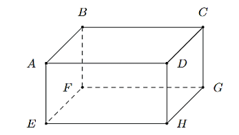 Cho hình hộp chữ nhật  A B C D . E F G H .    Các góc đỉnh  B  của hình hộp chữ nhật đó là (ảnh 1)