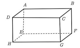 Cho hình hộp chữ nhật \(ABCD.EFGH\).

Trong đó: (ảnh 1)