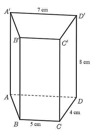 Cho lăng trụ đứng tứ giác có đáy là hình thang cân như hình vẽ bên.
 (ảnh 1)