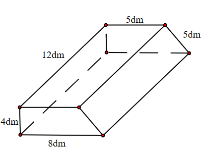 Cho một cái bục hình lăng trụ đứng đáy là hình thang vuông và có kích thước như hình dưới đây:

Khi đó: (ảnh 1)