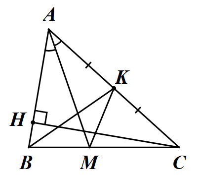 Cho hình vẽ dưới đây:    Đường phân giác của  Δ A B C  là (ảnh 1)