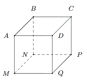 Một con kiến đang ở vị trí A của hình lập phương A B C D . M N P Q . Biết độ dài cạnh A B bằng 1 cm. Hỏi có bao nhiêu đường gấp khúc mà con kiến có thể đi để đến được vị trí P sao cho tổng quãng đường đi bằng 3 cm? (ảnh 1)
