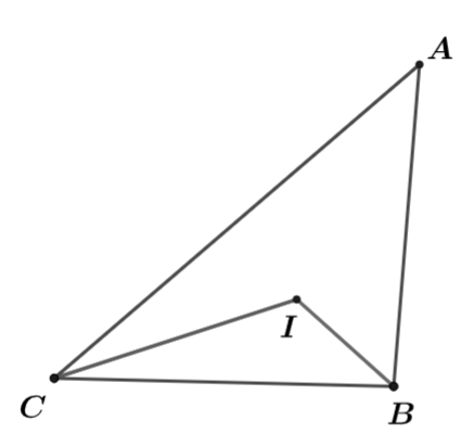 Cho  Δ A B C  có tia phân giác của  ˆ B , ˆ C  cắt nhau ở  I .  Biết rằng  ˆ B = 80 ∘ , ˆ C = 40 ∘ .  Khi đó: (ảnh 1)