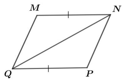 Cho hình vẽ dưới đây: Biết rằng MN∥PQ,MN=9cm,PN=7cm. Hỏi chu vi tam giác PNQ bằng bao nhiêu cm? (ảnh 1)