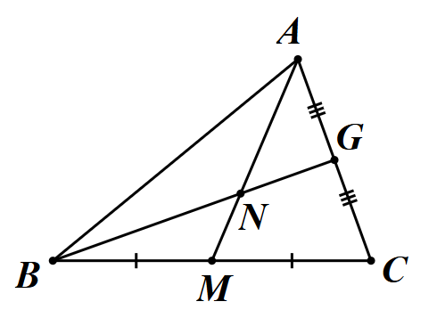 Cho hình vẽ sau: Khi đó, tỉ số MN/NA bằng (ảnh 1)