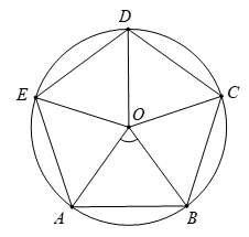Cho hình ngũ giác đều ABCDE có tâm O (như hình vẽ). Phép quay ngược chiều 72∘ tâm O biến điểm A thành điểm B thì các điểm B,C,D,E tương ứng biến thành lần lượt các điểm nào? (ảnh 1)