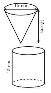 Một quầy hàng A đựng bắp rang bơ vào một loại hộp có dạng hình nón với kích thước như hình vẽ.

Quầy hàng B đựng bắp rang bơ vào một loại hộp có dạng hình trụ có đáy và chiều cao bằng với loạ (ảnh 1)