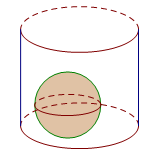 Một bình hình trụ có đường kính đáy 1dm, chiều cao 0,8dm bên trong có chứa viên bi hình cầu có bán kính 3cm. Hỏi phải đổ vào bình bao nhiêu lít nước để nước đầy bình? (làm tròn đến chữ số thập phân thứ nhất) (ảnh 1)