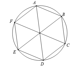 Cho đường tr&ograve;n (O;R). Lấy c&aacute;c điểm A,B,C,D,E,F tr&ecirc;n đường tr&ograve;n (O;R) sao cho số đo c&aacute;c cung bằng nhau. Đa gi&aacute;c ABCDEF c&oacute; l&agrave; đa gi&aacute;c đều kh&ocirc;ng? (ảnh 1)