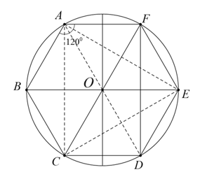 Cho lục gi&aacute;c đều \(ABCDEF\). Gọi \(O\) l&agrave; t&acirc;m của lục gi&aacute;c đều.
(a) T&iacute;nh số đo c&aacute;c g&oacute;c \[BCF,{\rm{ }}BDF,{\rm{ }}BEF.\]
(b) H&atilde;y chỉ ra ba ph&eacute;p quay t&acirc;m \(O\) giữ nguy&ecirc;n tam gi&aacute;c \[ACE\]. (ảnh 1)