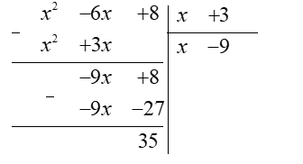 Tính các phép tính sau: (a) (x^2−8)(x^3+2x+4); (b) (x^2−6x+8):(x+3); (c) (x^2−4x+3):(x−3); (d) (8x^2−6x+3):(2x+1). (ảnh 1)
