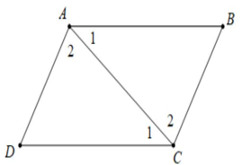 Cho hình vẽ bên. Biết AB=CD, AD=BC. Kết luận nào sau đây là đúng? (ảnh 1)