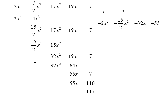 Cho đa thức P(x)=−2−2x^4−x−5x^3+10x−17x^2+1/2x^3−5+x^3. (ảnh 1)