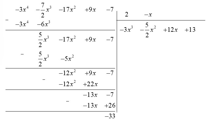 Cho đa thức P(x)=−2−3x^4−x−5x^3+10x−17x^2+12x^3−5+x^3. (a) Thu gọn đa thức trên tồi sắp xếp chúng theo lũy thừa giảm dần của biến. (b) Xác định bậc, hệ số cao nhất, hệ số tự do của đa thức P(x). Tính P(−2). (ảnh 1)