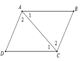 Cho hình vẽ bên. Biết AB=CD,AD=BC. Kết luận nào sau đây là đúng? (ảnh 1)