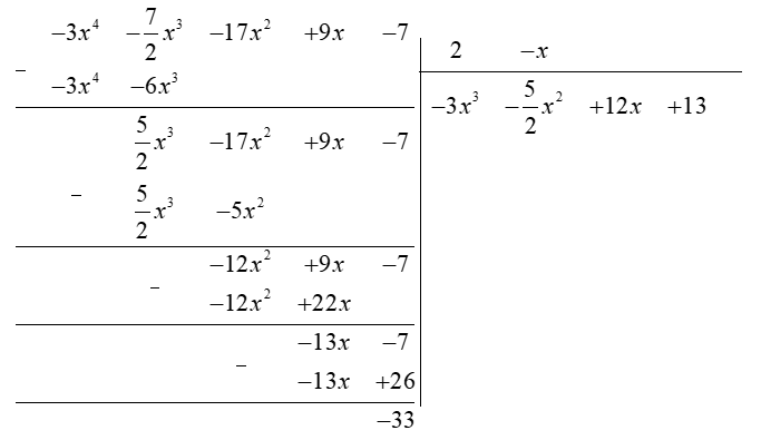 Cho đa thức P(x)=−2−3x^4−x−5x^3+10x−17x^2+12x^3−5+x^3. (a) Thu gọn đa thức trên tồi sắp xếp chúng theo lũy thừa giảm dần của biến. (b) Xác định bậc, hệ số cao nhất, hệ số tự do của đa thức P(x). Tính P(−2). (ảnh 1)
