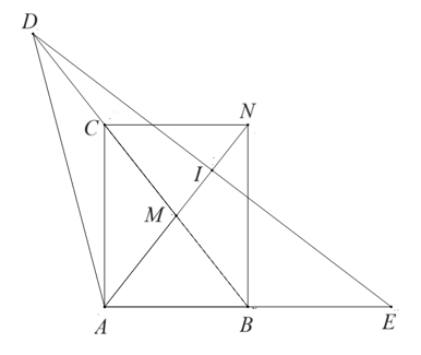 Cho tam giác ABC vuông tại A có ˆABC>ˆACB, trung tuyến AM. Trên tia đối của tia CB lấy điểm D sao cho C là trung điểm của MD. Trên tia đối của tia BA lấy điểm E sao cho BE=BA. Trên tia đối của tia MA lấy điểm N sao cho MN=MA. (ảnh 1)