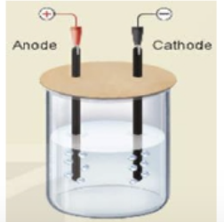 Một học sinh làm thí nghiệm: Điện phân dung dịch NaCl
- Lắp thiết bị thí nghiệm điện phân dung dịch NaCl với điện cực trơ như hình bên dưới.

- Rót khoảng 80 mL dung dịch NaCl bão hoà vào cốc (ảnh 1)