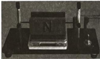 Một đoạn dây dẫn nằm ngang được giữ cố định ở vùng từ trường đều trong khoảng không gian giữa hai cực của nam châm. Nam châm này được đặt trên một cái cân (Hình vẽ). Phần nằm trong từ trường (ảnh 1)