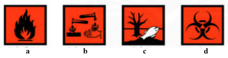 Quan sát các kí hiệu cảnh báo trong hình dưới đây và cho biết ý nghĩa của mỗi kí hiệu?(b) (1 điểm) Hãy đánh dấu (×) vào bảng dưới đây, để thể hiện đối tượng nghiên cứu thuộc l (ảnh 1)