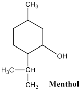 Menthol là hợp chất hữu cơ được tìm thấy trong cây bạc hà. Nó được sử dụng làm hương liệu trong nhiều sản phẩm như: kem đánh răng, kẹo cao su và xi-rô ho…
Menthol có công thức cấu tạo như hì (ảnh 1)