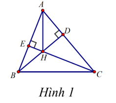  Cho ΔABC có đường cao BD,CE (D∈AC,E∈AB). BD và CE cắt nhau tại H (như Hình 1), khẳng định đúng là (ảnh 1)