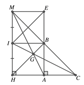 Cho ΔABC vuông tại A. Trên tia đối của tia BA lấy điểm E sao cho BA=BE, trên tia đối của tia BC lấy điểm M sao cho BC=BM. (a) Chứng minh: ΔABC=ΔEBM. (b) Chứng minh: ME//AC. (ảnh 1)