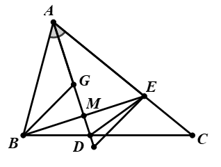  Cho tam giác ABC(AB<AC) có AD là tia phân giác của ˆBAC(D∈BC). Trên cạnh AC lấy điểm E sao cho AB=AE. (a) Chứng minh ΔABD=ΔAED. (b) Gọi M là giao điểm của AD và BE. Chứng minh ΔDBE cân và AD⊥BE tại M. (ảnh 1)