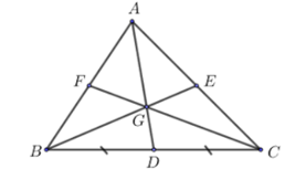 Cho hình vẽ bên, biết G là trọng tâm của ΔABC. Chọn khẳng định sai: (ảnh 1)