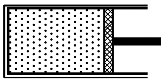 Một khí trong không khí có thể tích 240 cm^3 bị giam trong một xi lanh có một pít-tông đóng kín như hình vẽ bên, diện tích tiết diện ngang của pít-tông là (ảnh 1)