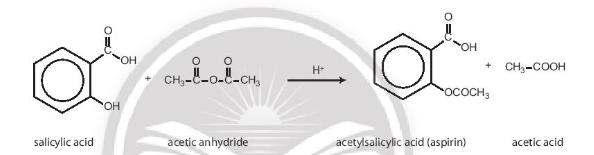 Aspirin được sử dụng để hạ sốt và giảm đau nhẹ đến trung bình do tình trạng đau nhức cơ, răng, cảm lạnh đau đầu và sưng tấy do viêm khớp. Phương trình điều chế aspirin từ salicylic acid được  (ảnh 1)