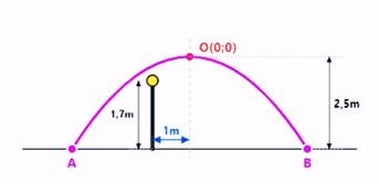 Tia nước của một đài phun nước có hình dạng là một Parabol (P):y=−1/4x^2 với gốc tọa độ O(0;0) là đỉnh. Đỉnh của tia nước cách mặt đất 2,5 mét. (ảnh 2)