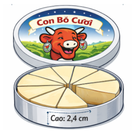 Một hộp phô mai hình trụ có đường kính đáy 12,2 cm, chiều cao 2,4 cm. Trong hộp có 8 miếng phô mai bằng nhau, được xếp khít nhau tạo thành hình trụ ban đầu.

(a) Hãy tính thể tích hộp phô mai (ảnh 1)