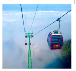 Tuyến cáp treo Thác Tóc Tiên - L'Indochine tại Bà Nà (Đà Nẵng) di chuyển với vận tốc trung bình khoảng 6m/s. Một khoang cabin xuất phát từ trạm ở mặt đất di chuyển lên đỉnh núi, đoạn dây cáp  (ảnh 1)