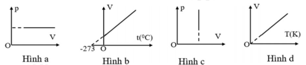Đồ thị nào sau đây không phù hợp với quá trình đẳng áp?
 (ảnh 1)
