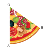 Tính diện tích của miếng bánh pizza có dạng hình quạt tròn trong hình bên. Biết OA = 20 cm và góc AOB bằng 60o (Làm tròn đến hàng phần mười) (ảnh 1)