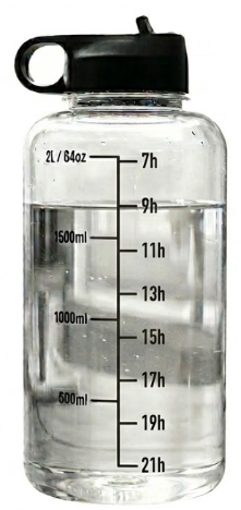 Uống đủ 2 lít nước mỗi ngày là một thói quen tốt. Để thực hành thói quen tốt này, bạn An mua 1 bình nước được chia vạch như hình bên nhằm nhắc nhở bản thân uống đủ nước mỗi ngày. Bình nước có (ảnh 1)