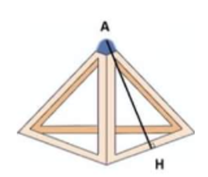 Một chiếc chụp đèn trang trí có dạng hình chóp tam giác đều (hình bên). Các cạnh đáy của đèn có độ dải bằng nhau và bằng 40cm, trung đoạn AH dài 15cm. Diện tích xung quanh của đèn bằng (ảnh 1)