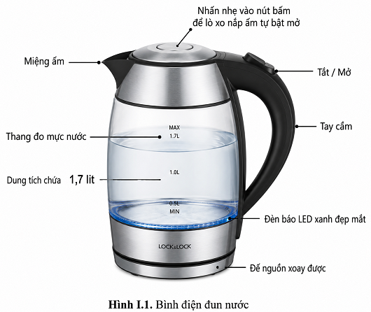 Một bạn học sinh làm thí nghiệm, lấy 1,2 kg nước đá (dạng viên nhỏ) trong tủ đông nơi có nhiệt độ –18 °C để đưa vào đun trong một bình điện đun nước (bình điện) chuyên dụng có thành bằng thủy (ảnh 1)