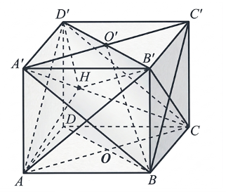 Cho h&igrave;nh lập phương ABCD.A'B'C'D' cạnh a (ảnh 1)