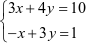Giải hệ phương trình: 3x + 4y = 10; -x + 3y = 1 (ảnh 1)