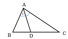 Tam giác ABC có AB=√6−√22,BC=√3,CA=√2. Gọi D là giao điểm của đường phân giác trong góc A với cạnh BC. Khi đó số đo góc ˆADB bằng (ảnh 1)