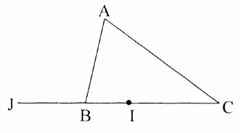 Cho tam giác ABC. Gọi I là điểm trên cạnh BC sao cho 2CI = 3BI, gọi J là điểm trên phần kéo dài của cạnh BC sao cho 5JB = 2JC. Tính →AJ,→AI theo →AB,→AC. (ảnh 1)