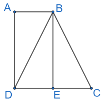  Cho hình thang ABCD có góc A = góc D = 90 độ , BC = DC = 2AB. Số đo góc ABC của hình thang. (ảnh 1)