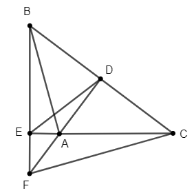 Cho tam giác ABC có góc A = 90 độ, AD vuông góc với BC tại D, BE vuông góc với AC tại E. Gọi F là giao điểm của đường thẳng AD và BE. Chứng minh AB FC. (ảnh 1)