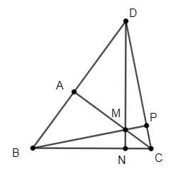 Cho tam giác ABC vuông tại A. Trên cạnh AC lấy điểm M bất kì (M khác A, C). Qua M kẻ đường thẳng vuông góc với BC tại N; từ C kẻ đường thẳng vuông góc với BM tại P. Chứng minh ba đường thẳng AB, CP, MN (ảnh 1)