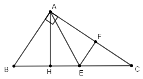 Cho tam giác ABC vuông tại A, đường cao AH. Chứng minh rằng AH + BC/2 < AB + AC < AH + BC (ảnh 1)